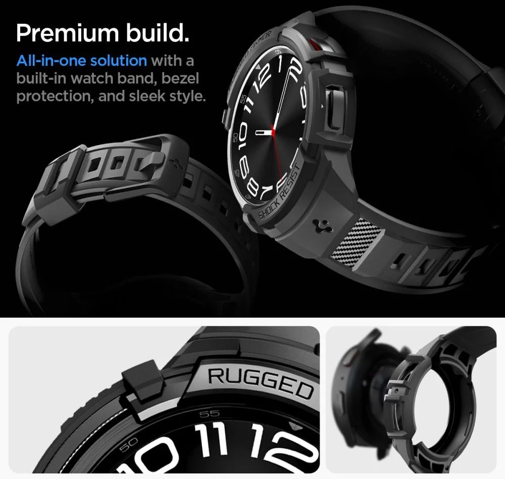 Spigen Rugged Armor Pro Samsung Galaxy Watch6 Classic 43mm Black