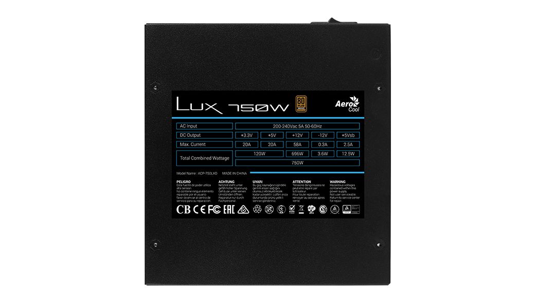 Aerocool 750W 80+ Bronze LUX