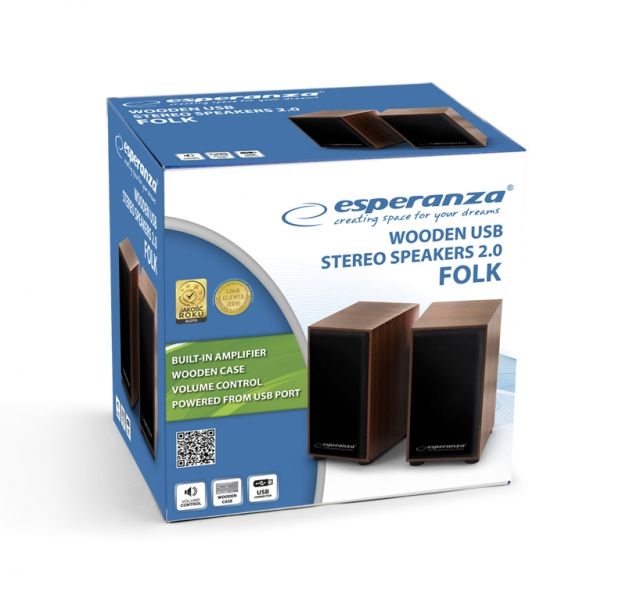 Esperanza EP122 Folk Stereo speakers 2.0 Wood