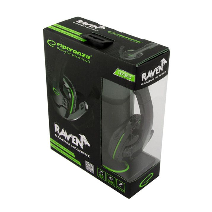 Esperanza Raven Stereo Headset Black/Green