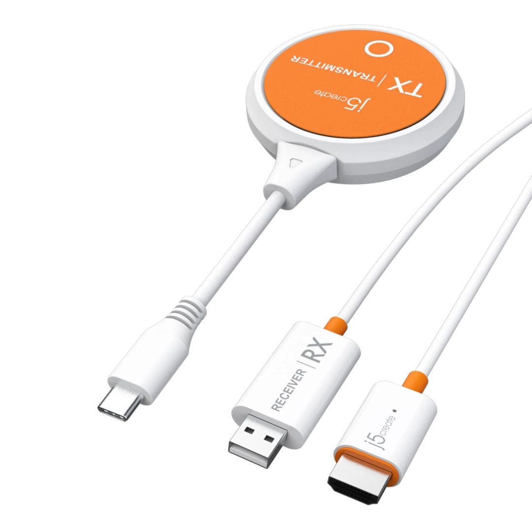 j5create JVAW62 Wireless HDMI Extender White/Orange