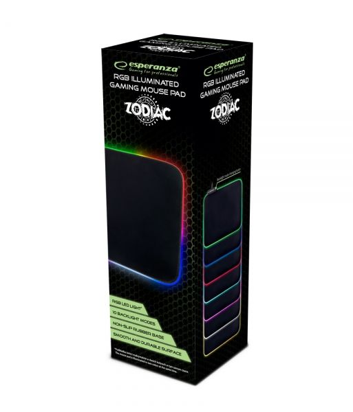 Esperanza Zodiak RGB Illuminated Gaming Egérpad Black