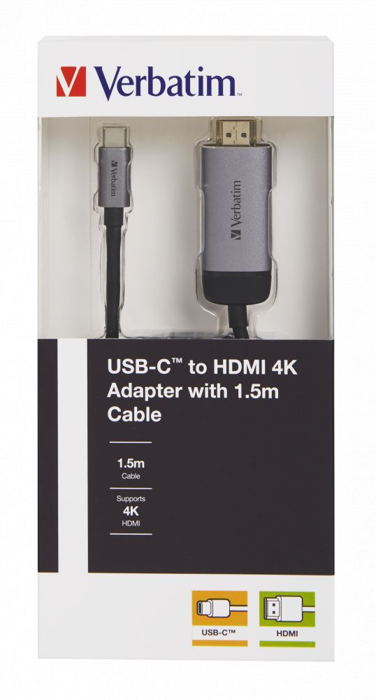 Verbatim USB-C to HDMI 4K Adapter with 1,5m Cable Black