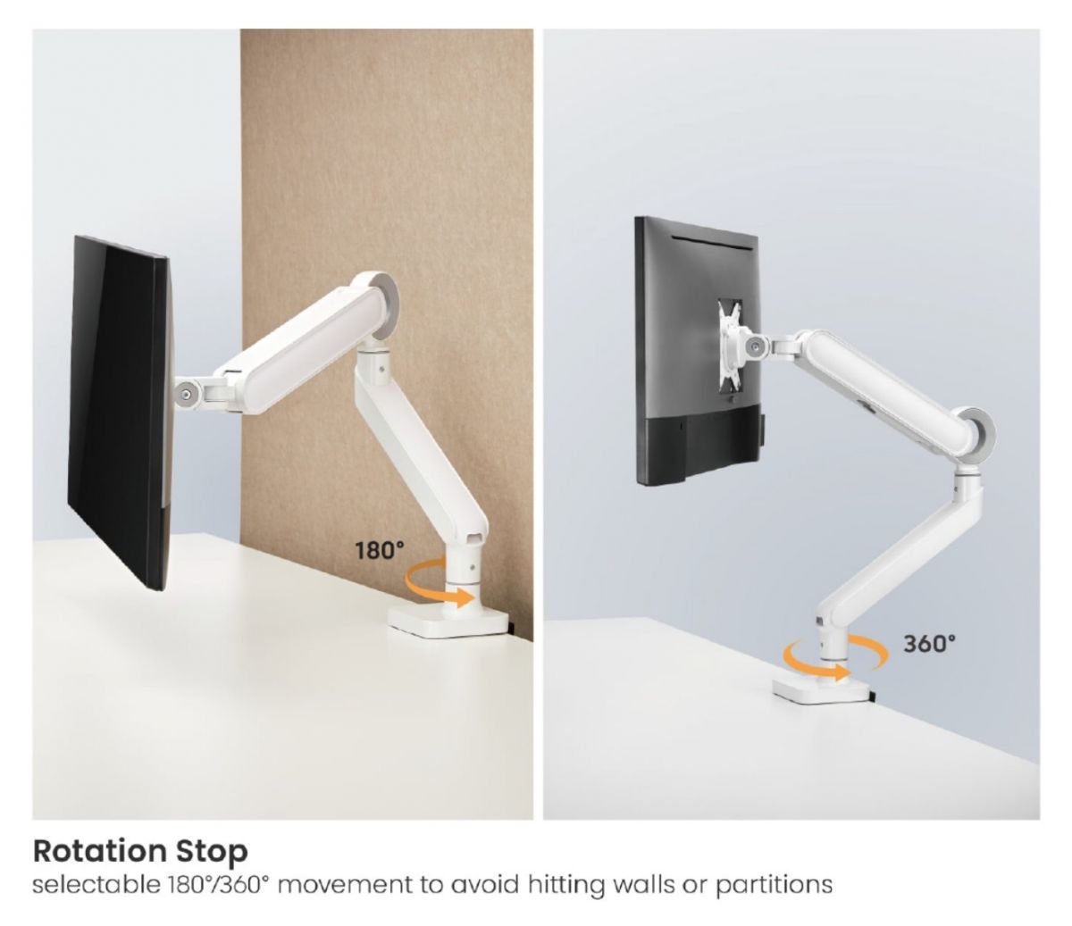 EQuip 17"-35" Premium Monitor Desk Mount Bracket White