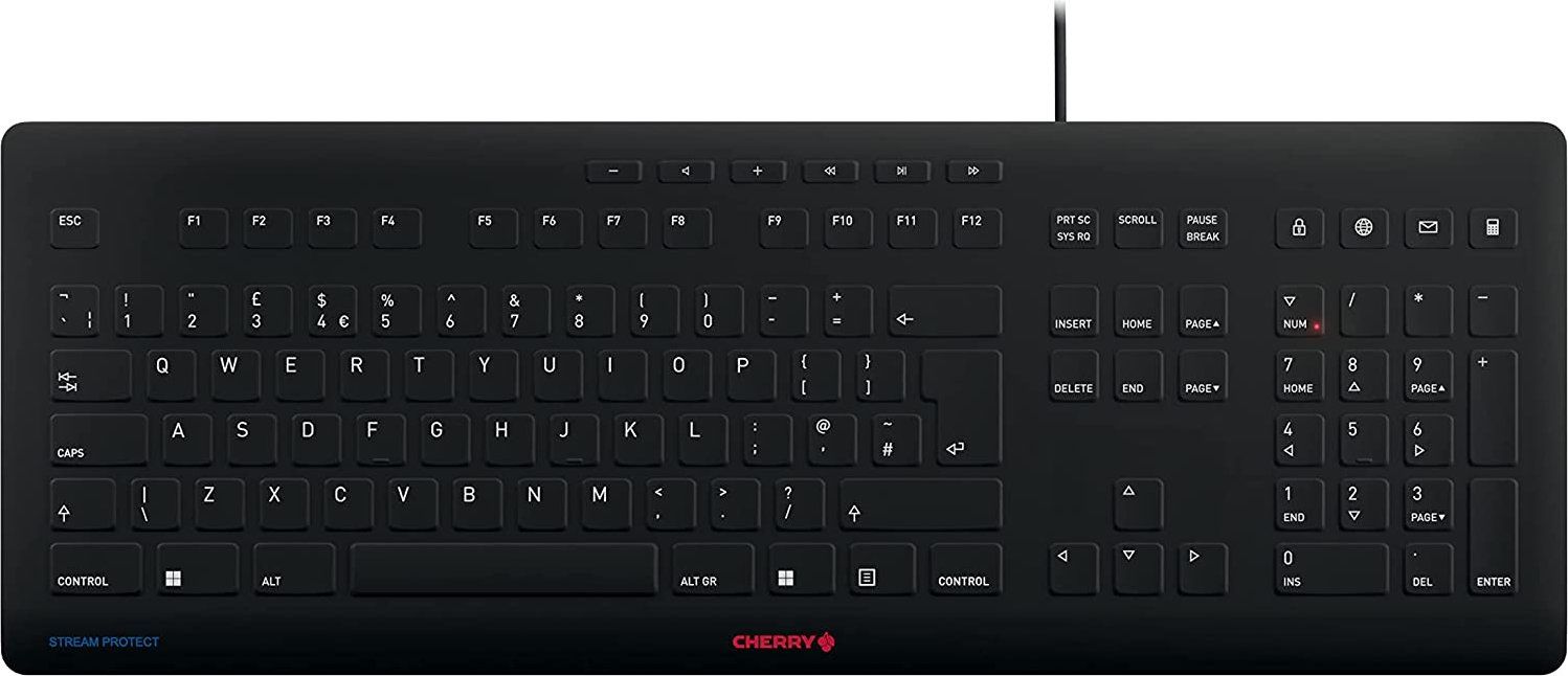 Cherry STREAM PROTECT Keyboard Black UK