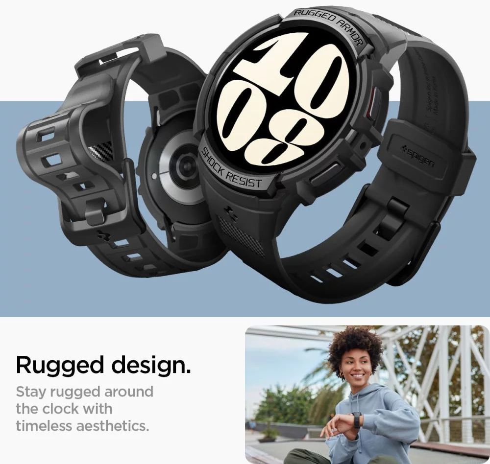 Spigen Rugged Armor Pro Samsung Galaxy Watch6 44mm Black