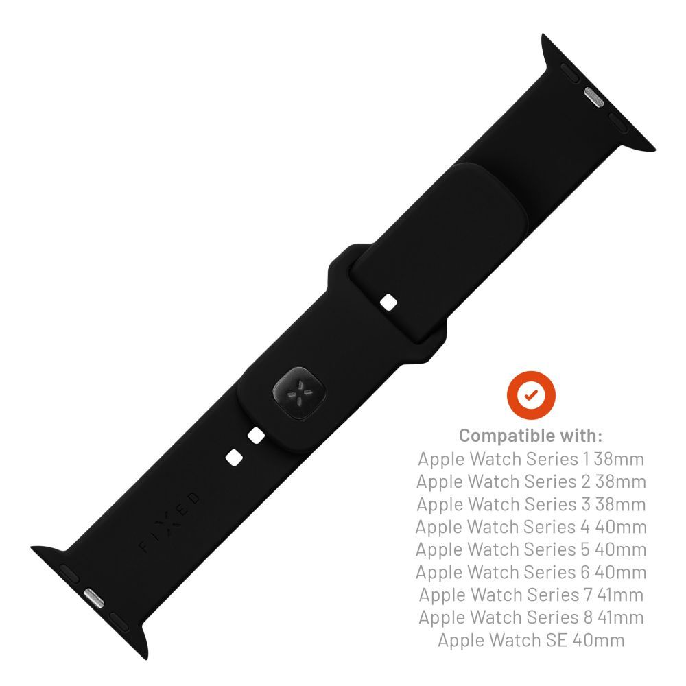 FIXED Silicone Sporty Strap Set for Apple Watch 38/40/41mm Black