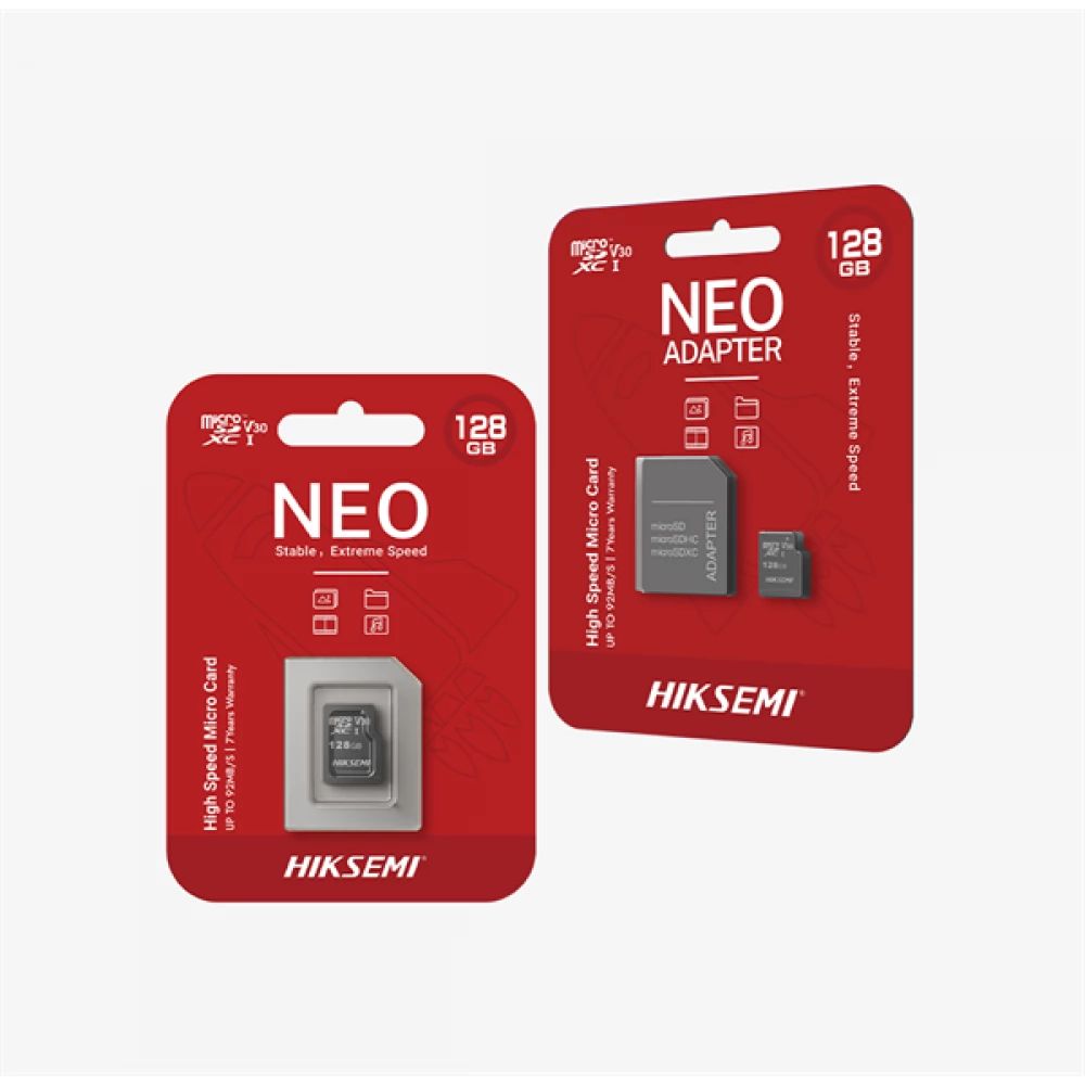 HikSEMI 128GB microSDXC Neo Class 10 UHS-I V30 + adapterrel