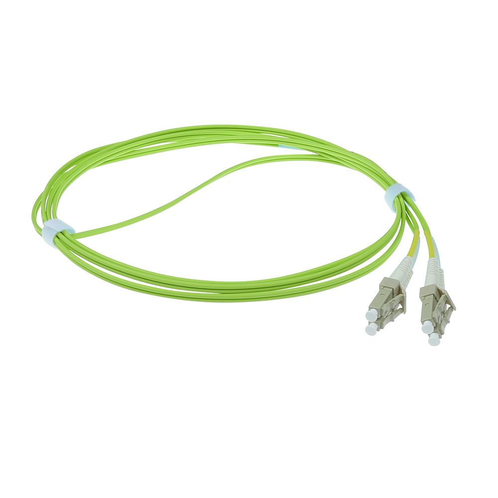 ACT LSZH Multimode 50/125 OM5 fiber cable duplex with LC connectors 0,5m Green