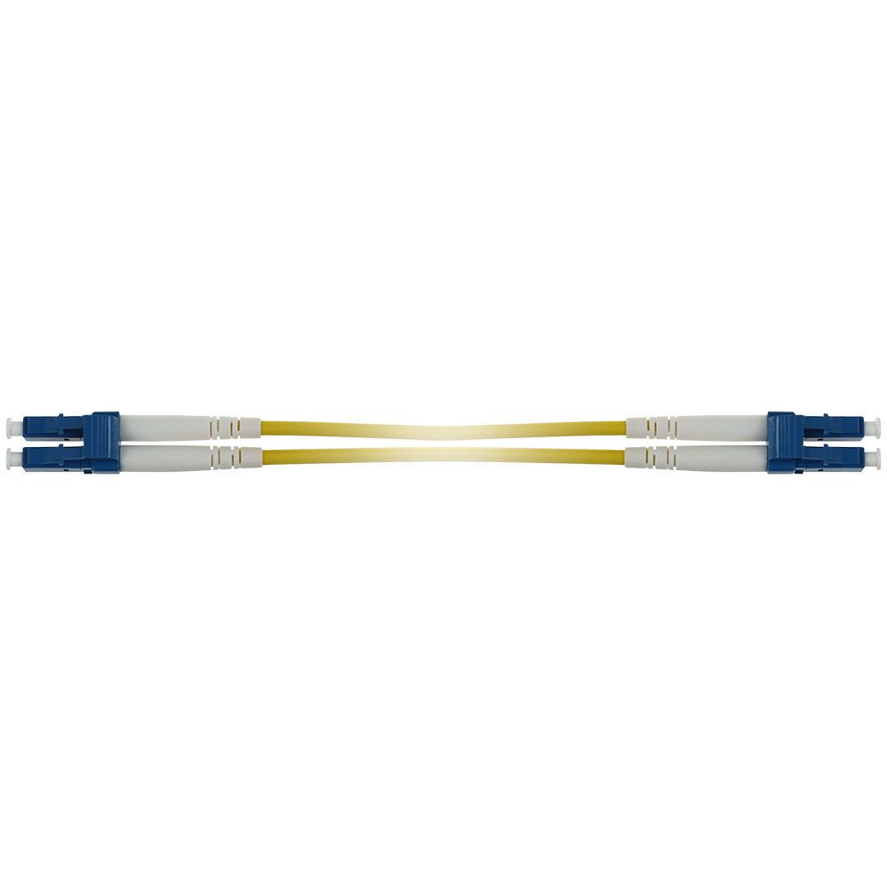 ACT Singlemode 9/125 OS2 duplex armored fiber cable with LC connectors 0,5m Yellow