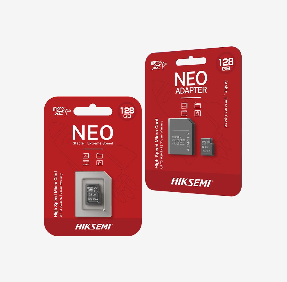 HikSEMI 128GB microSDXC Neo Class 10 UHS-I V30 adapter nélkül