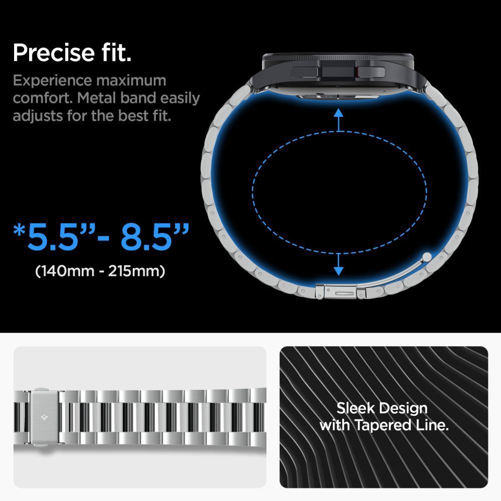 Spigen Modern Fit 316L Band Samsung Galaxy Watch6 Classic 47mm Silver