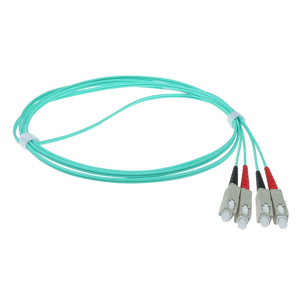 ACT LSZH Multimode 50/125 OM3 fiber cable duplex with SC connectors 1m Blue