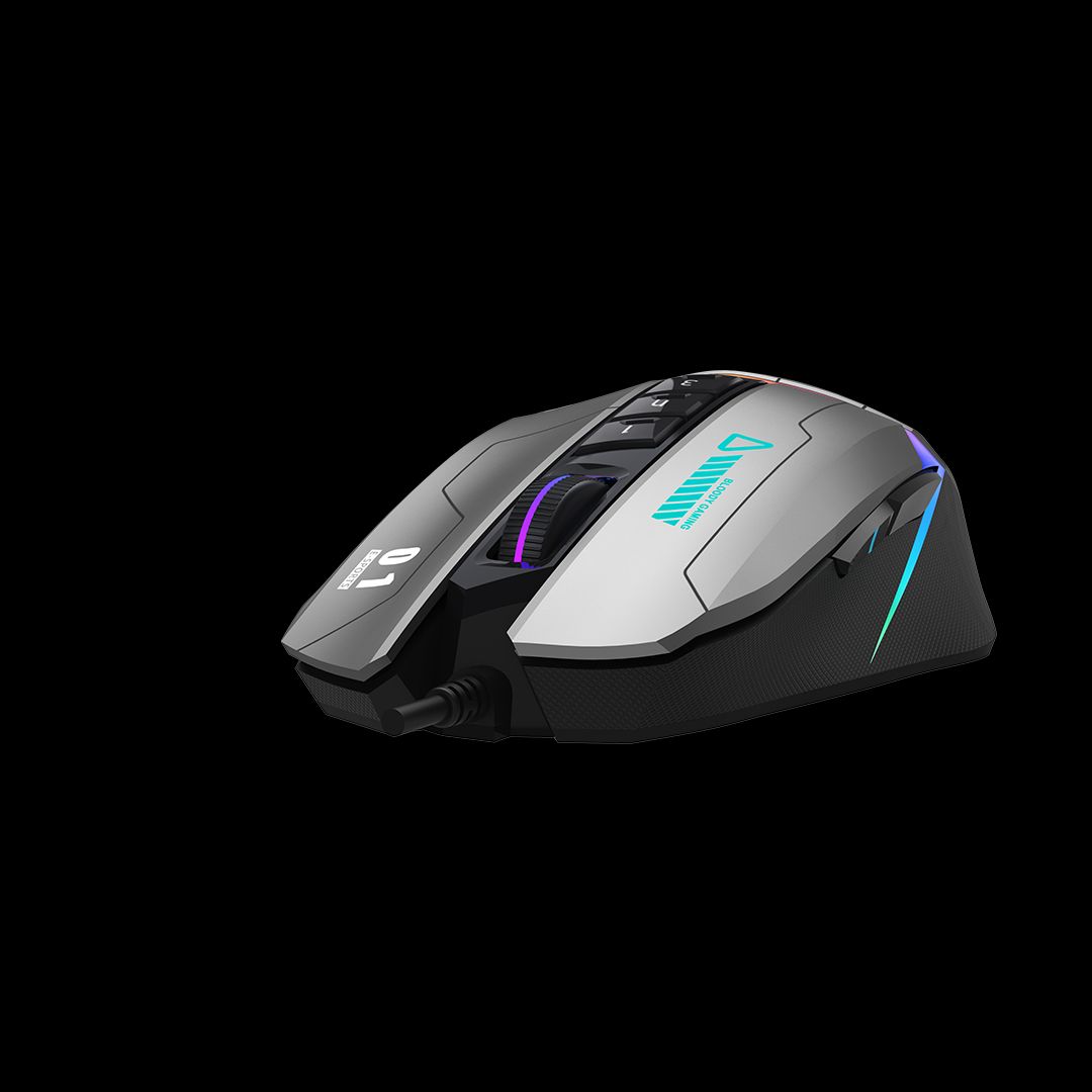 A4-Tech Bloody W60 Max Activated RGB Gaming mouse Gun Grey