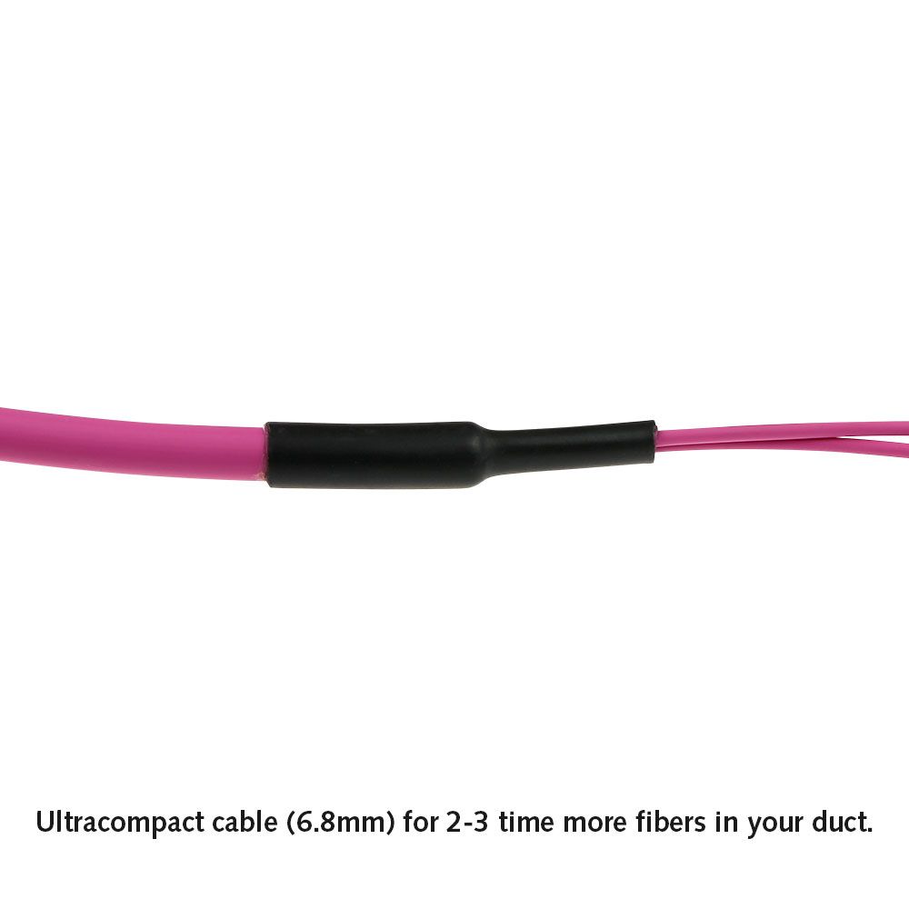 ACT Multimode 50/125 OM4(OM3) polarity A fiber trunk cable with 2 MTP/MPO female connectors each side 15m Pink