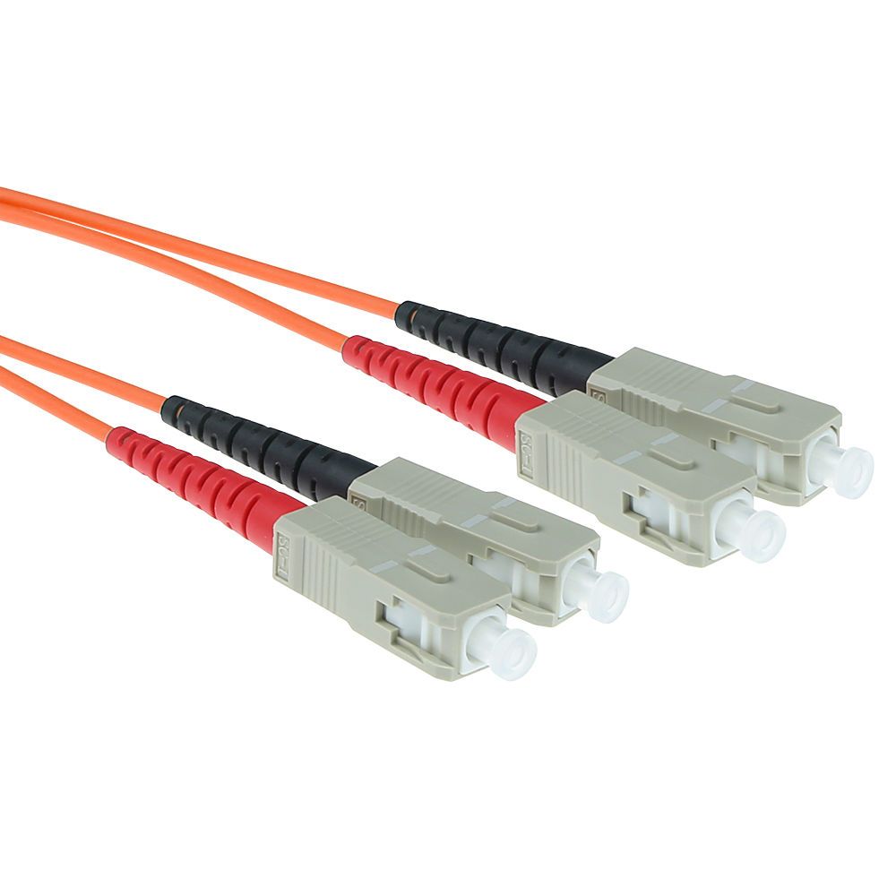 ACT LSZH Multimode 50/125 OM2 fiber cable duplex with SC connectors 2m Orange