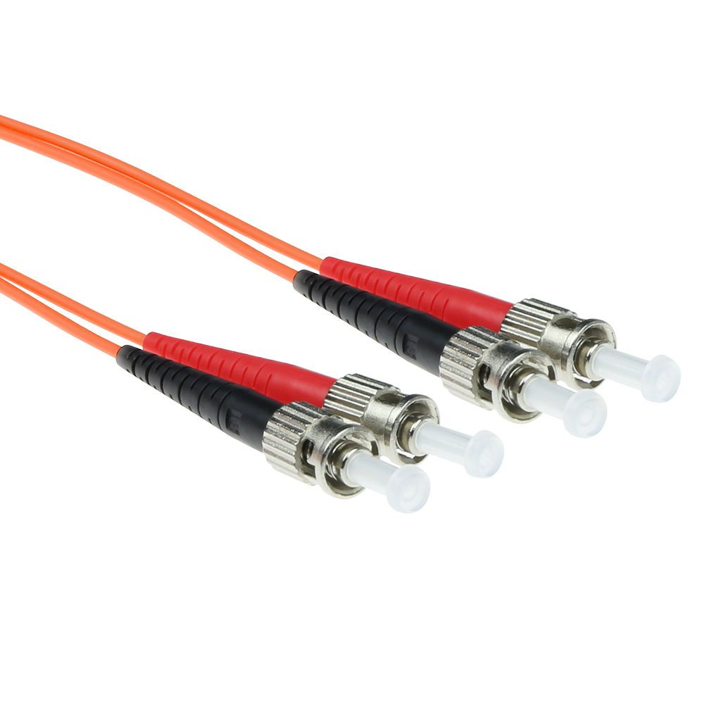 ACT LSZH Multimode 62.5/125 OM1 fiber cable duplex with ST connectors 20m Orange