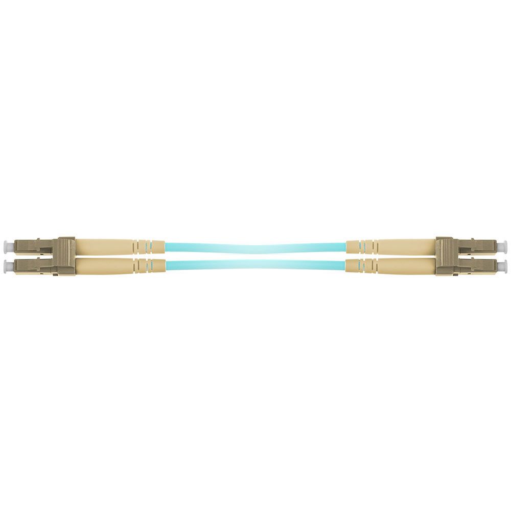 ACT Multimode 50/125 OM3 duplex armored fiber cable with LC connectors 20m Blue