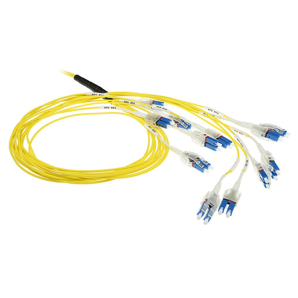 ACT Singlemode 9/125 OS2 Preterm fiber cable 24F LC Polarity Twist 20m Yellow