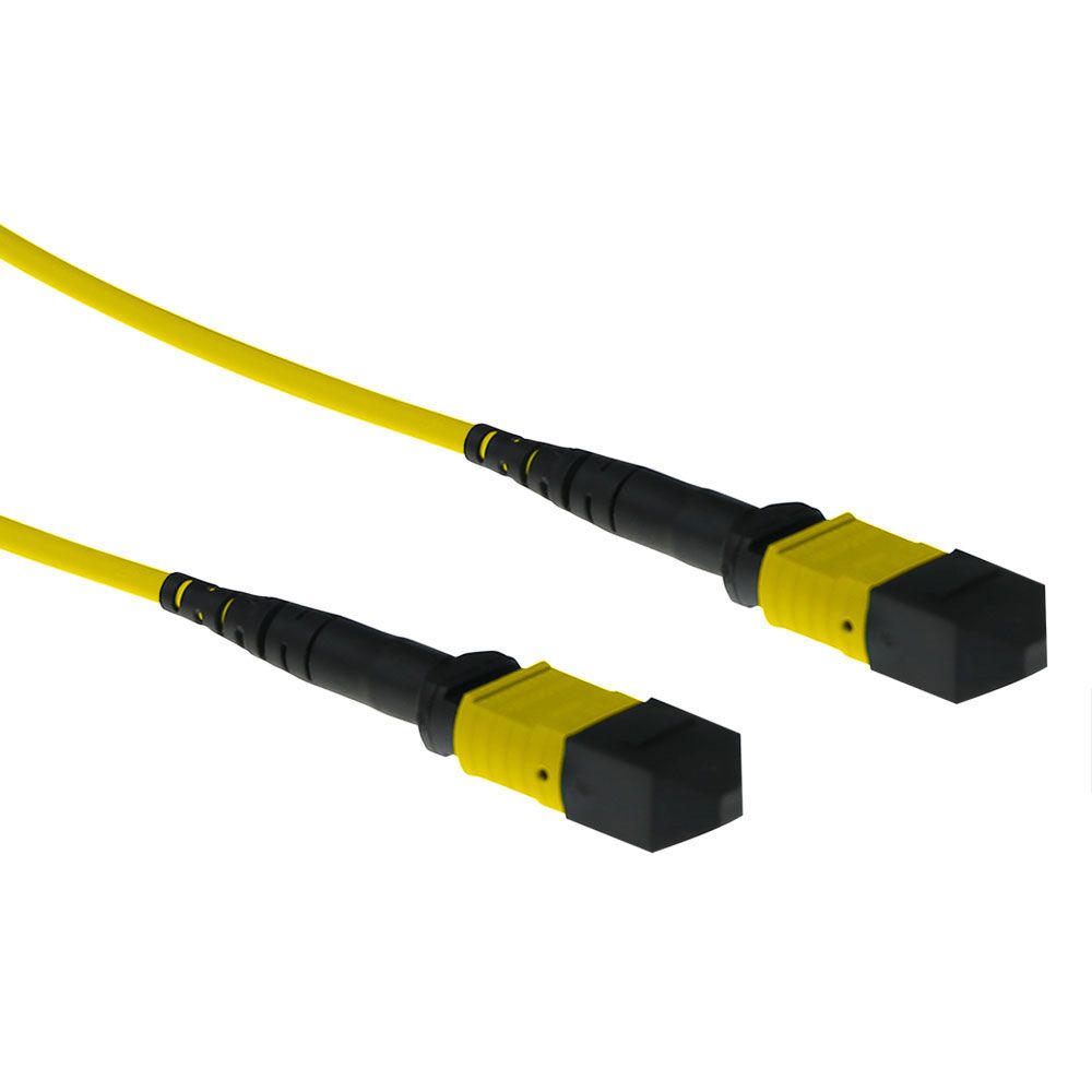 ACT Singlemode 9/125 OS2 polarity A fiber cable with MTP female connectors 2m Yellow