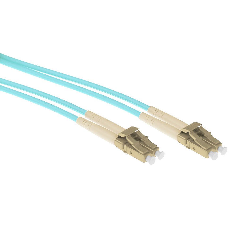 ACT Multimode 50/125 OM3 duplex armored fiber cable with LC connectors 5m Blue