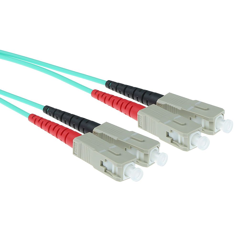 ACT LSZH Multimode 50/125 OM3 fiber cable duplex with SC connectors 3m Blue