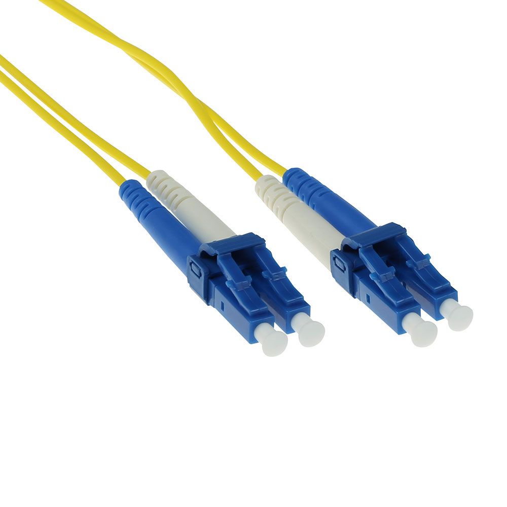 ACT LSZH Singlemode 9/125 OS2 fiber cable duplex with LC connectors 30m Yellow