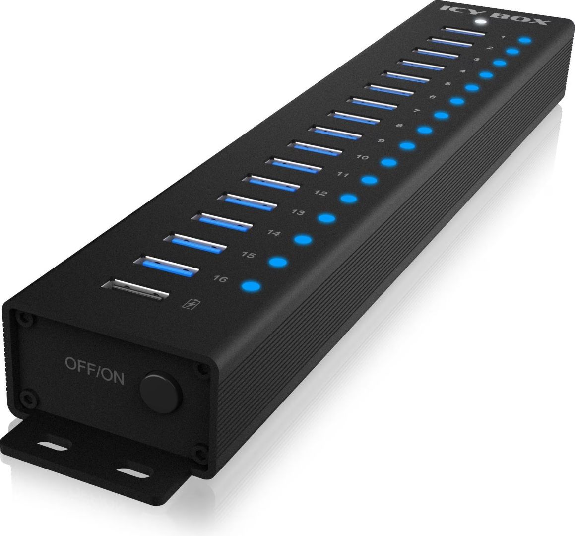 Raidsonic IcyBox IB-HUB1717-U3 17-portos USB3.2 HUB Black