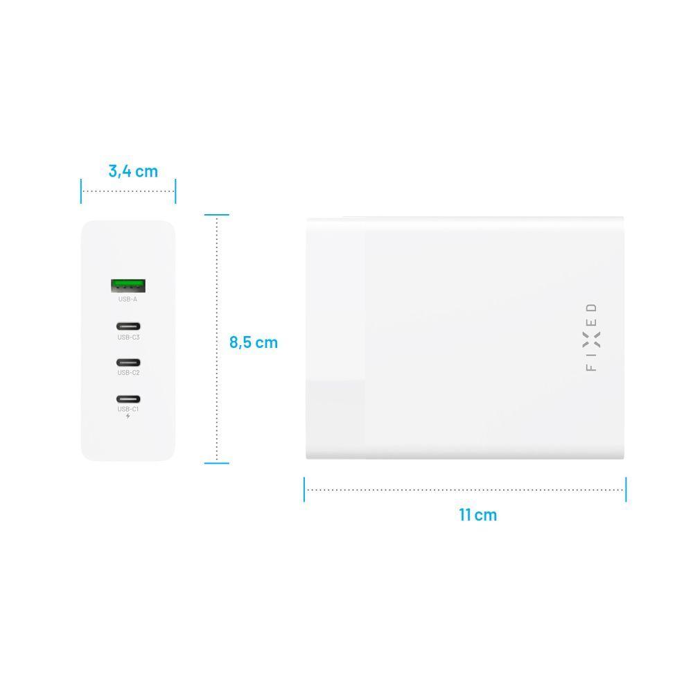 FIXED Charging Station 3xUSB-C/1xUSB GaN PD 3.0 support 200W White