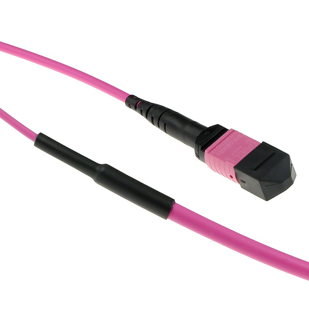 ACT Multimode 50/125 OM4(OM3) polarity B fiber trunk cable with MTP/MPO female connectors 25m Pink