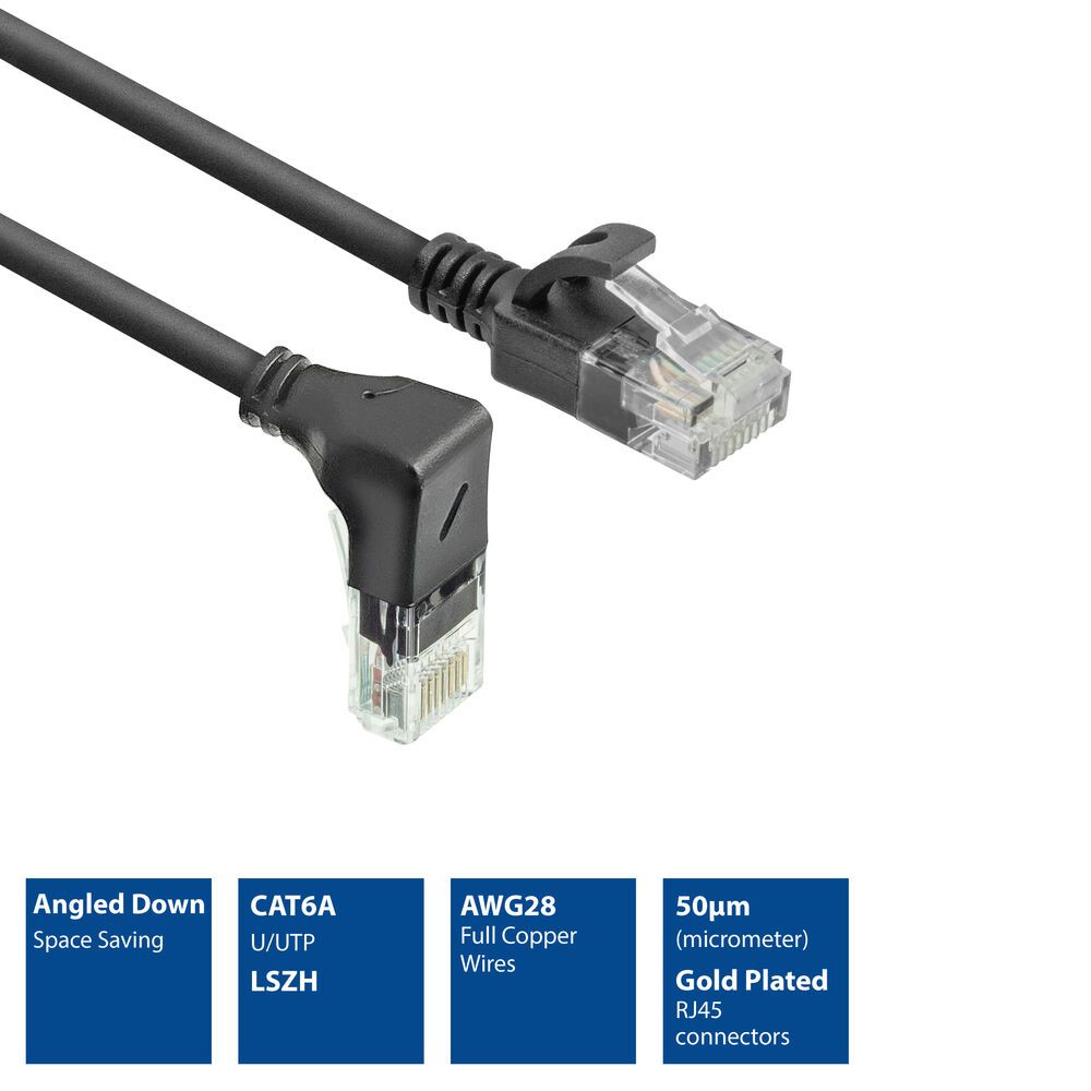 ACT CAT6A U/UTP Patch Cable 0,15m Black