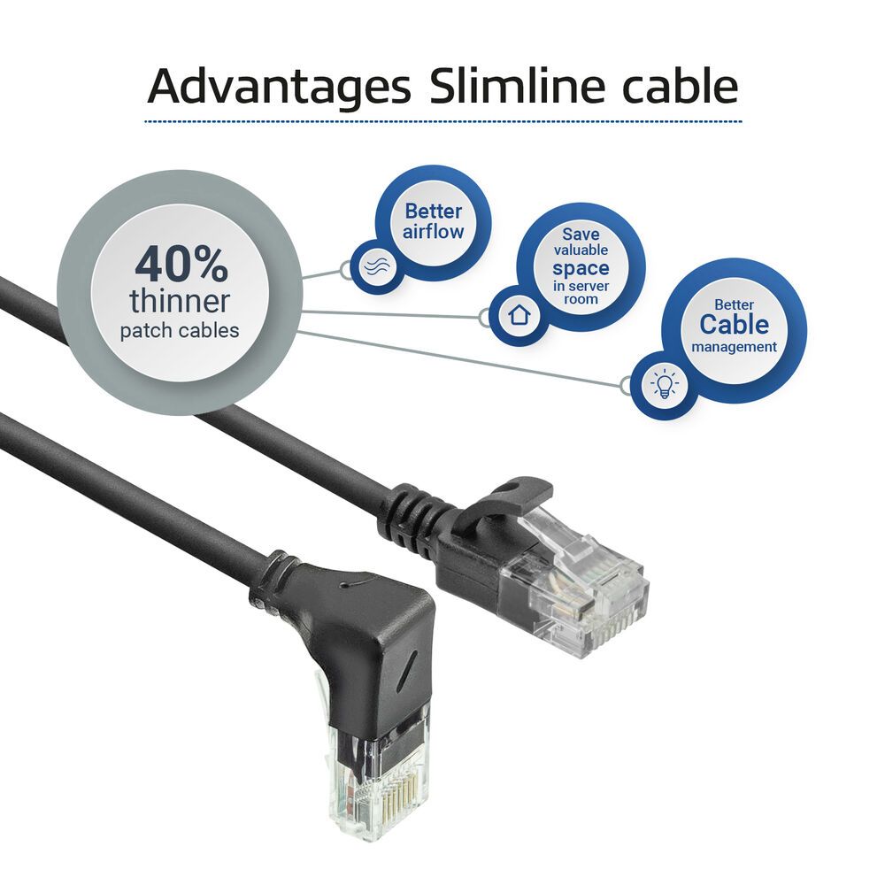 ACT CAT6A U/UTP Patch Cable 0,15m Black