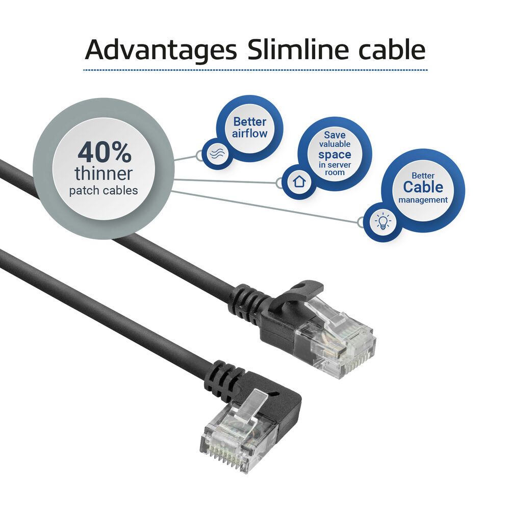 ACT CAT6A U/UTP Patch Cable 0,25m Black