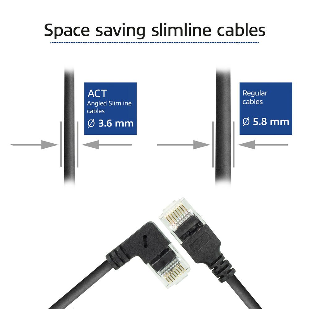 ACT CAT6A U/UTP Patch Cable 0,25m Black