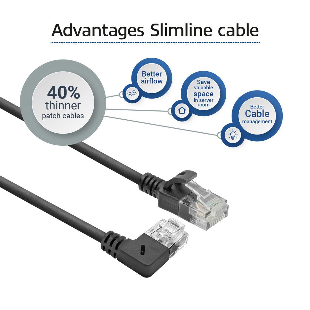 ACT CAT6A U/UTP Patch Cable 0,25m Black