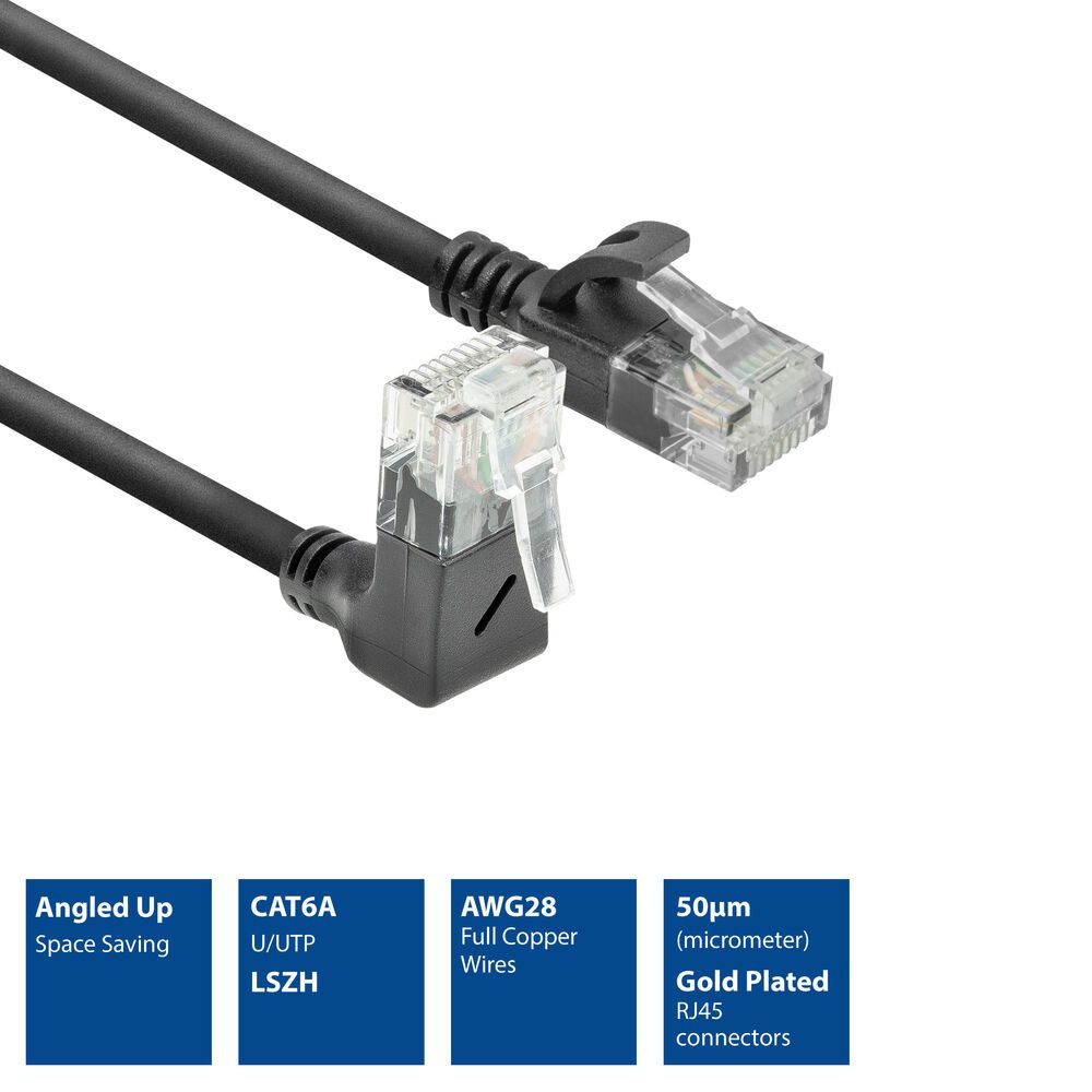 ACT CAT6A U/UTP Patch Cable 0,25m Black