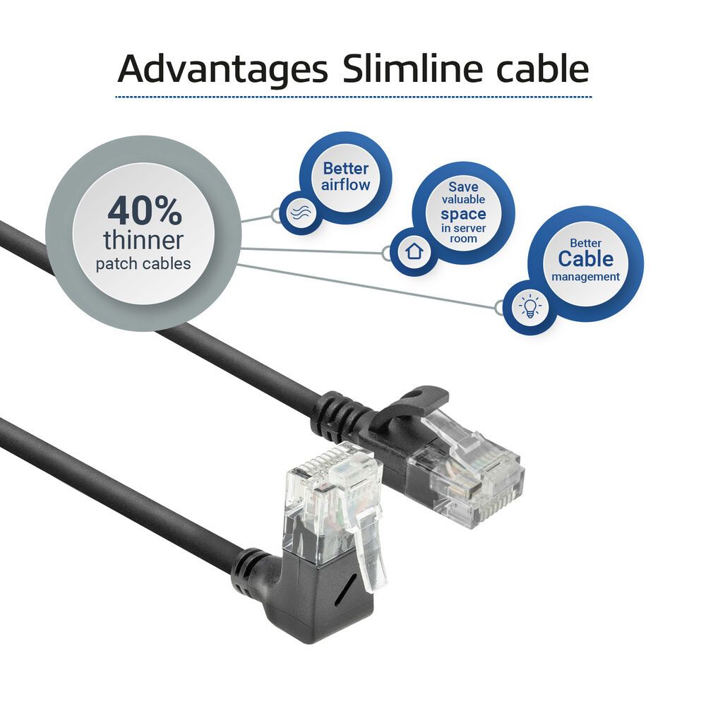 ACT CAT6A U/UTP Patch Cable 0,25m Black