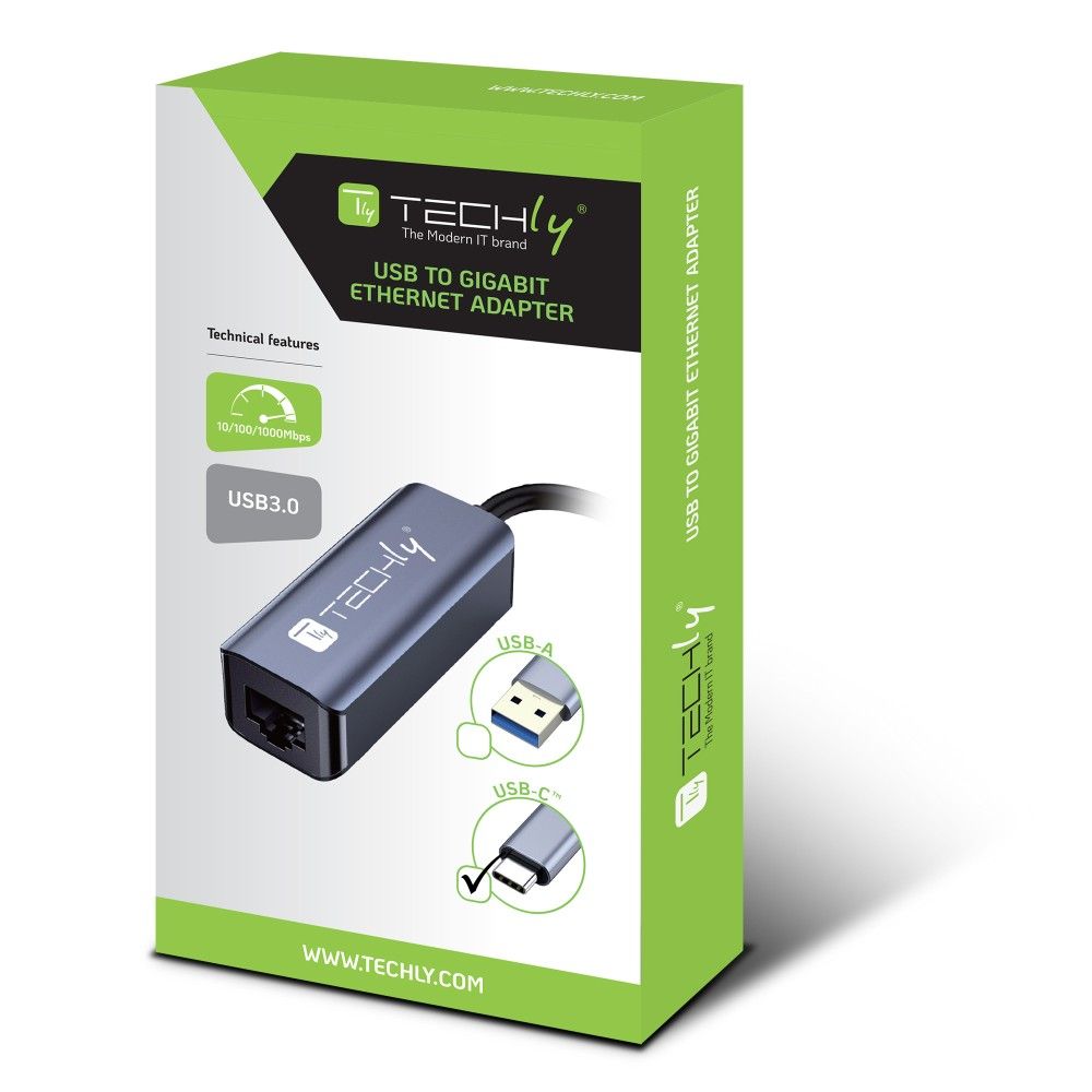 TECHLY  USB-C 3.0 to RJ45 Gigabit Converter Adapter