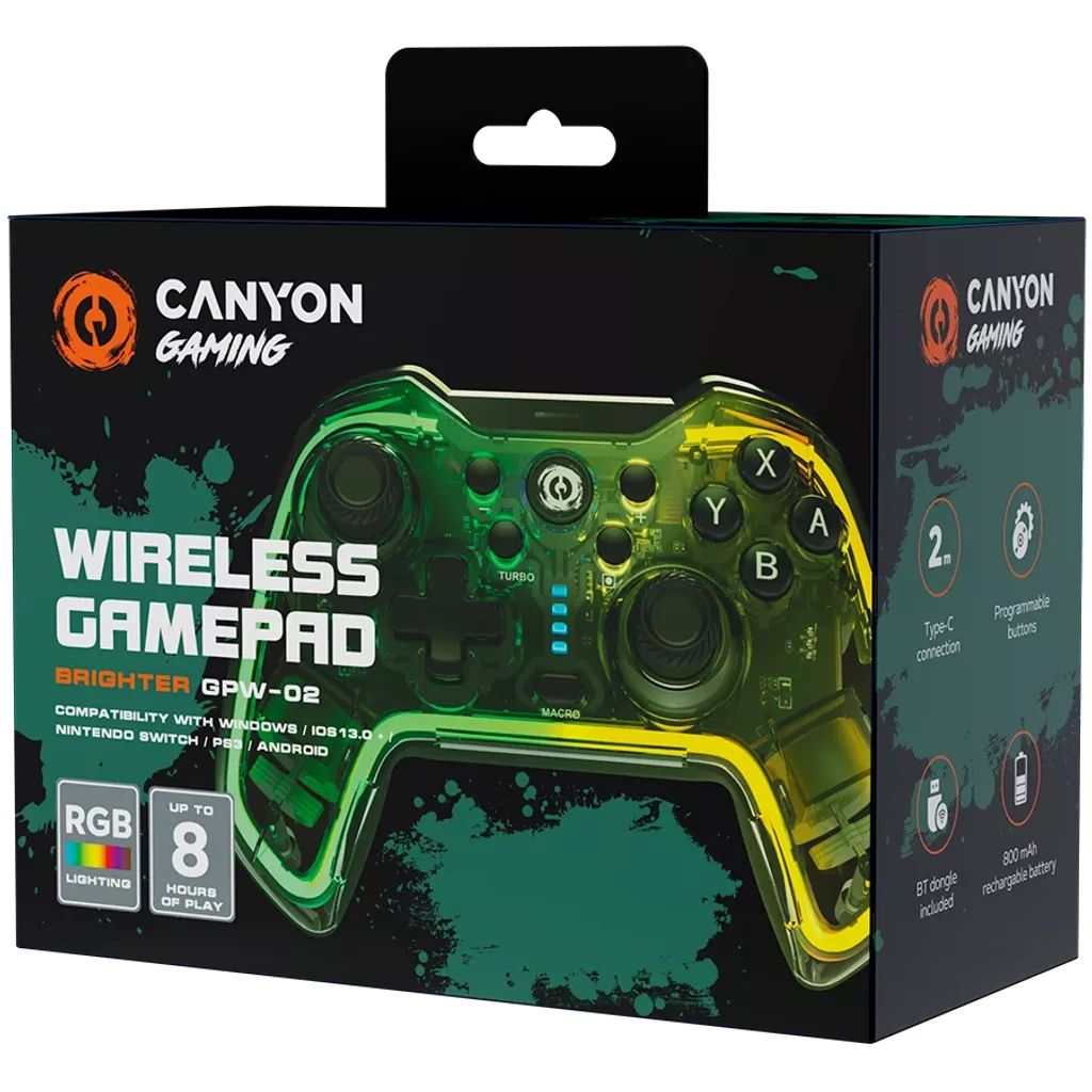 Canyon Wireless Brighter GPW-02 Bluetooth Gamepad Crystal