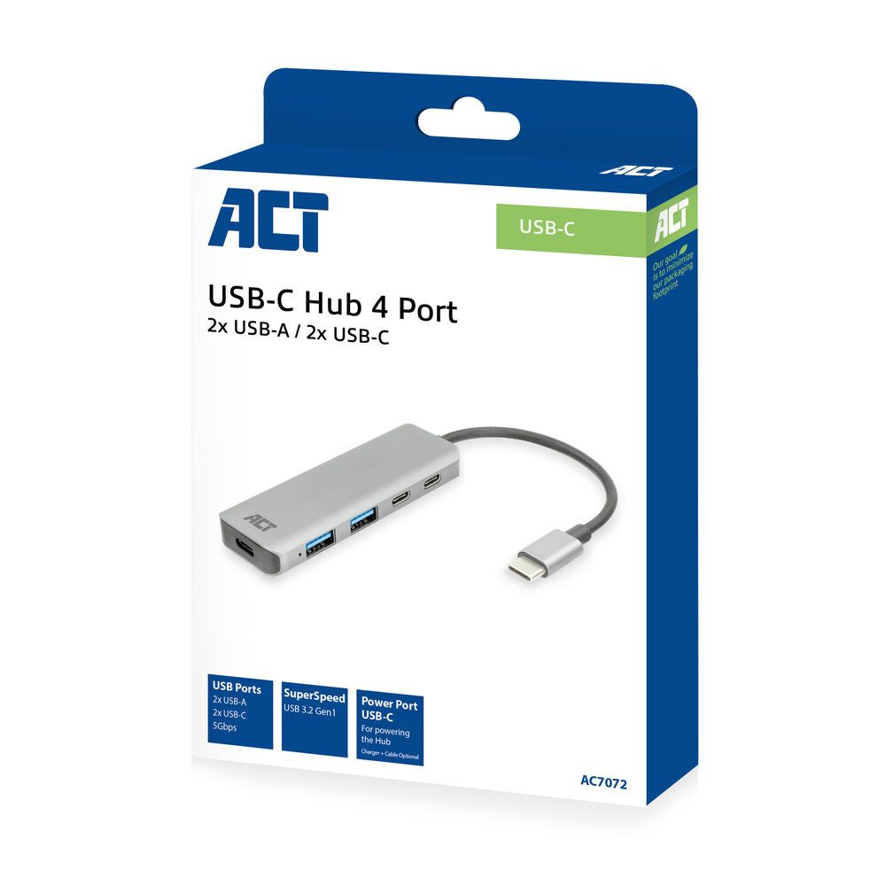 ACT AC7072 4-portos USB3.0 HUB Grey