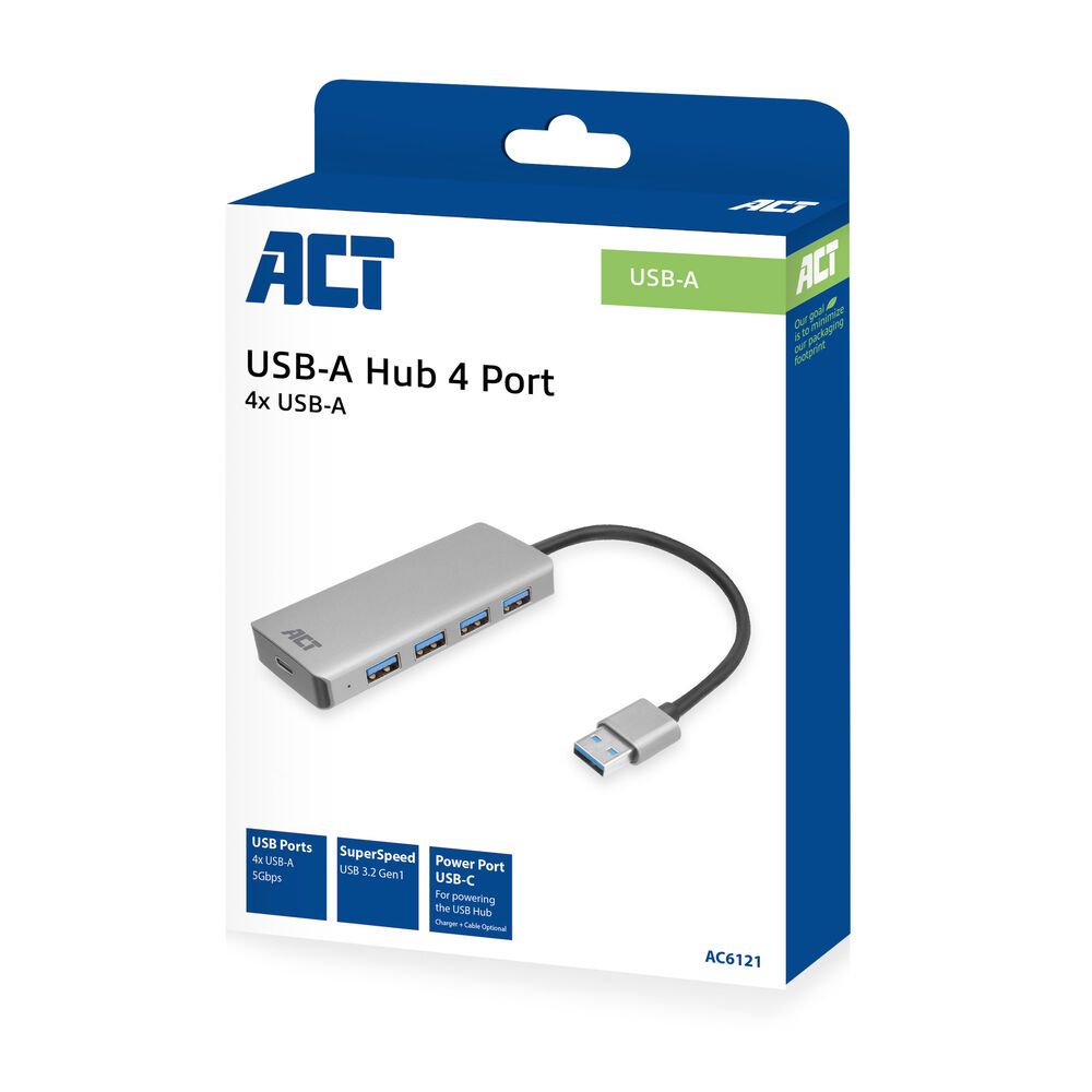 ACT AC6121 4-portos USB3.0 HUB Grey