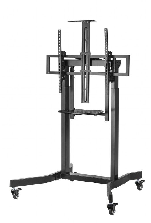 Gembird TVS-100T-01 Motorized height adjustable TV floor stand with caster wheels 55"-100" Black