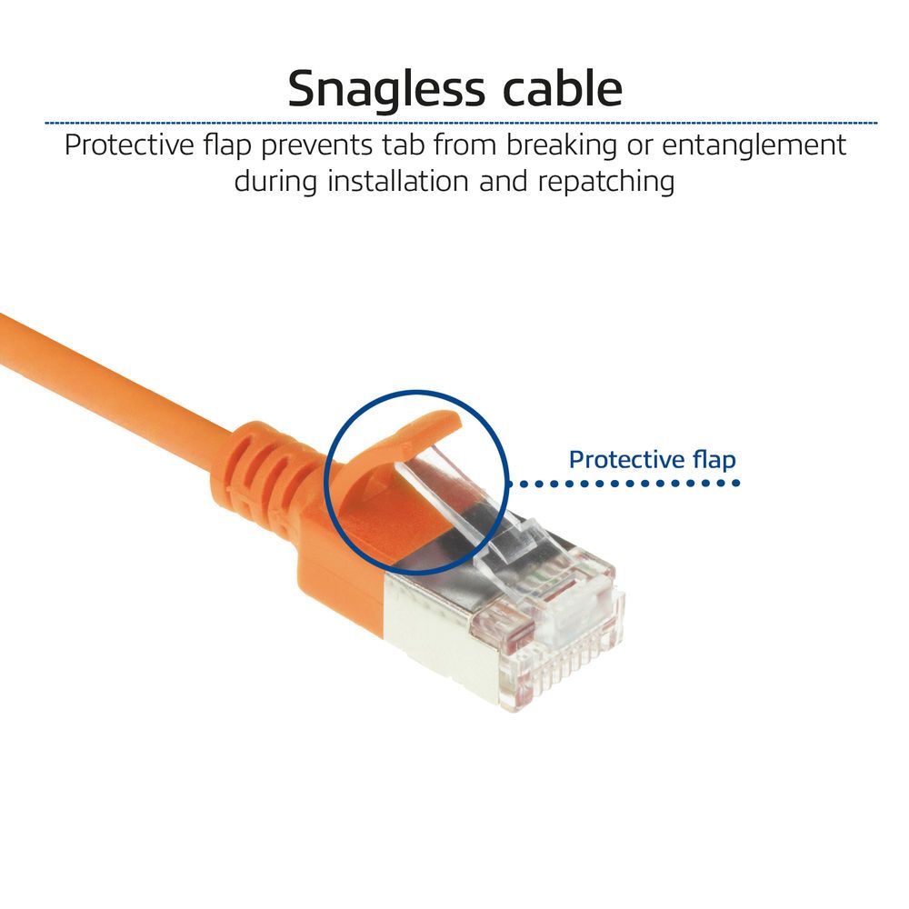 ACT CAT6A U-FTP Patch Cable 2m Orange