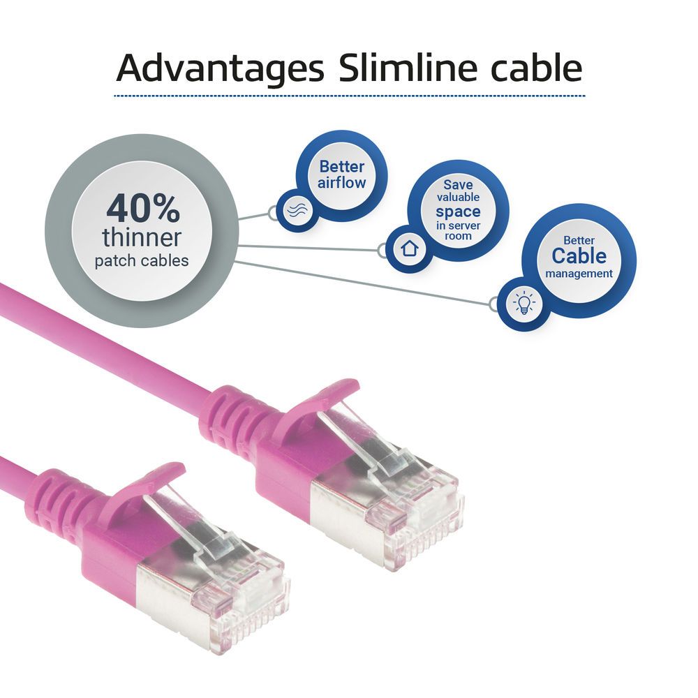 ACT CAT6A U-FTP Patch Cable 0,25m Pink