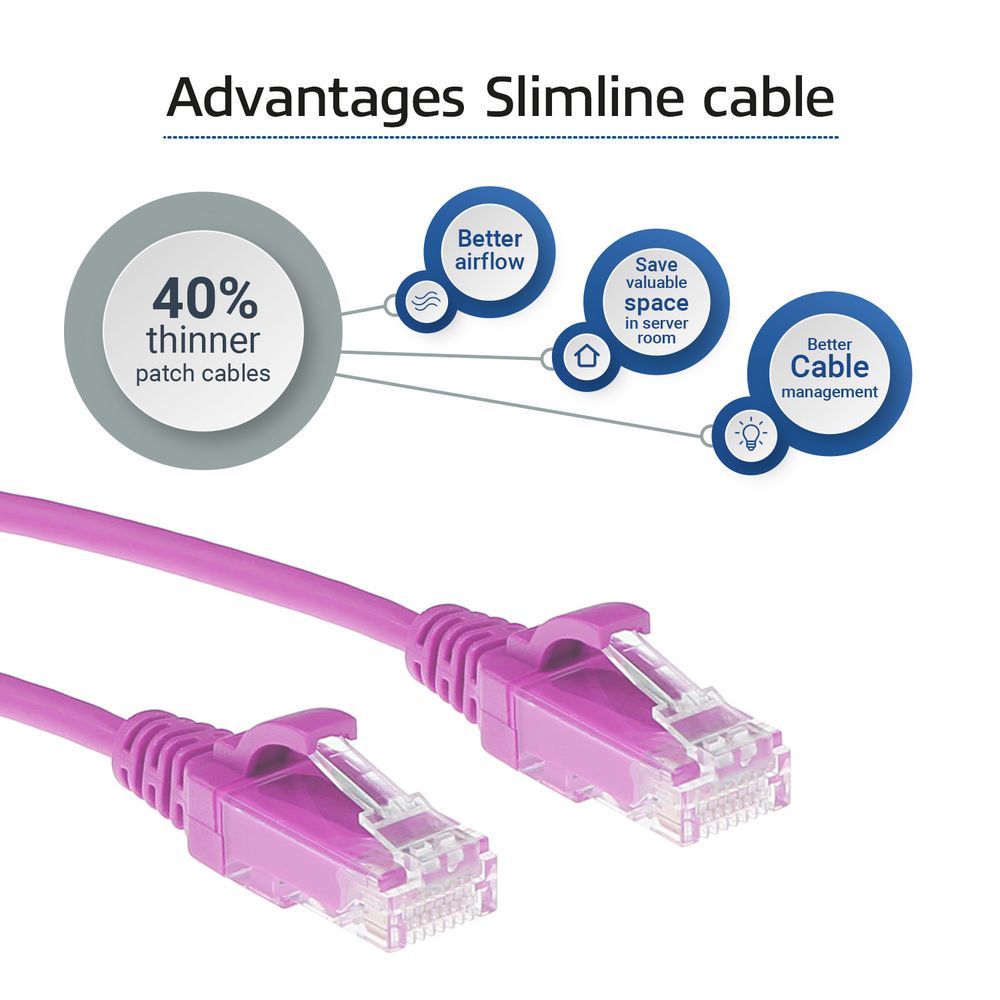 ACT CAT6 U-UTP Patch Cable 0,25m Pink