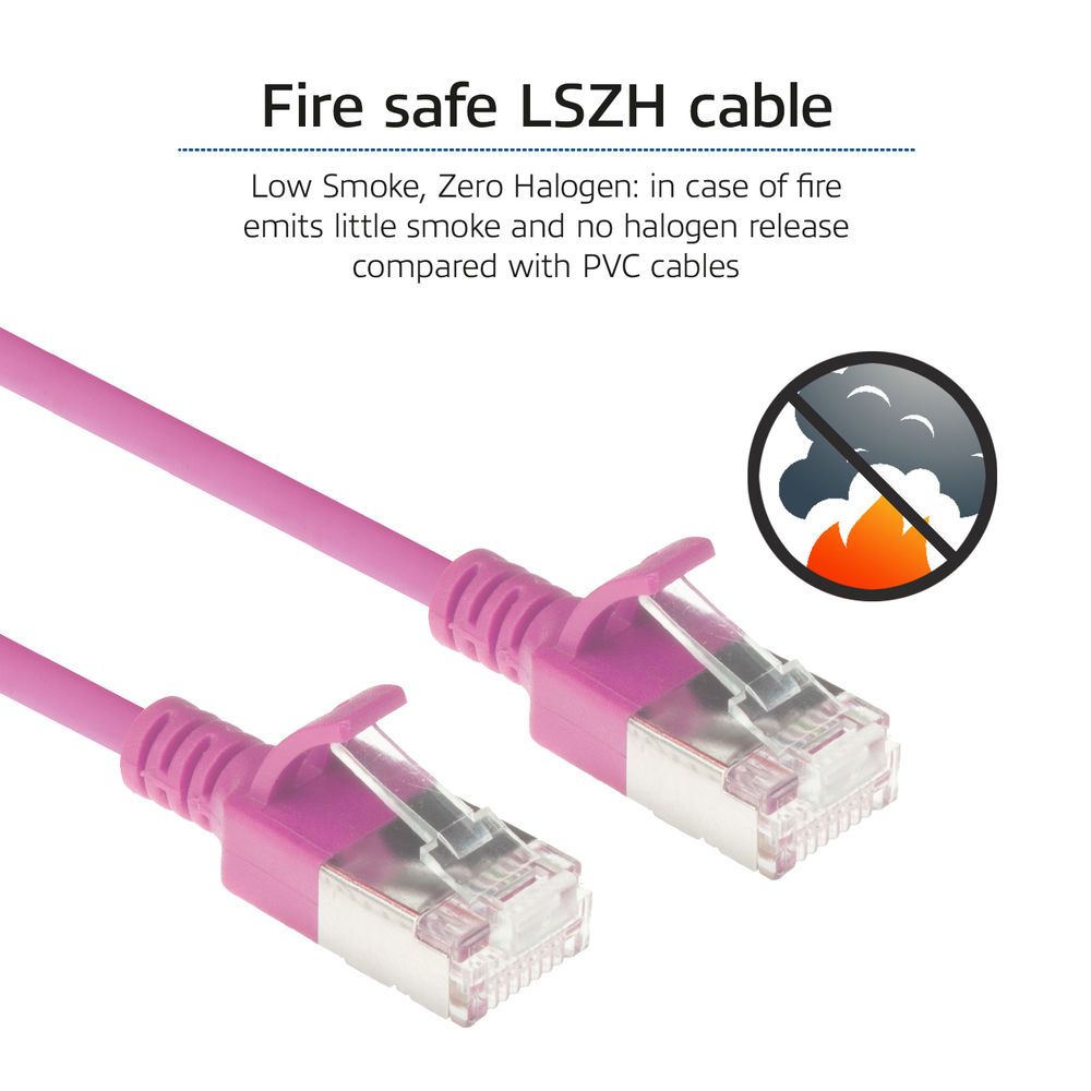 ACT CAT6A U-FTP Patch Cable 1m Pink