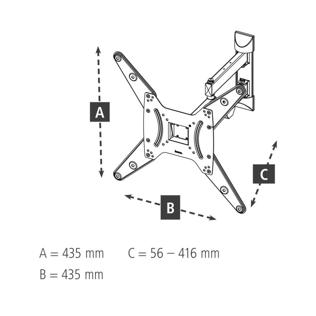 Hama TV Wall Bracket Swivel Tilt Pull-out 165 cm (65") up to 25kg