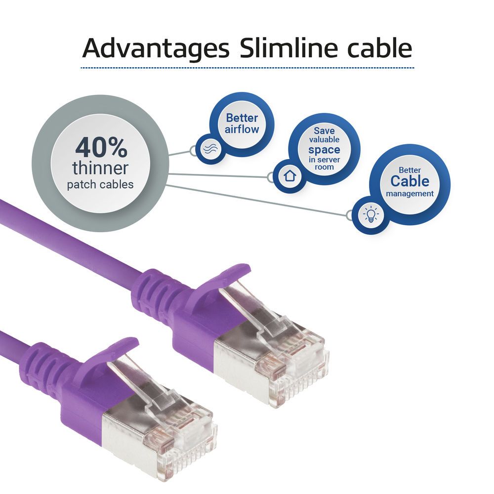 ACT CAT6A U-FTP Patch Cable 0,25m Purple