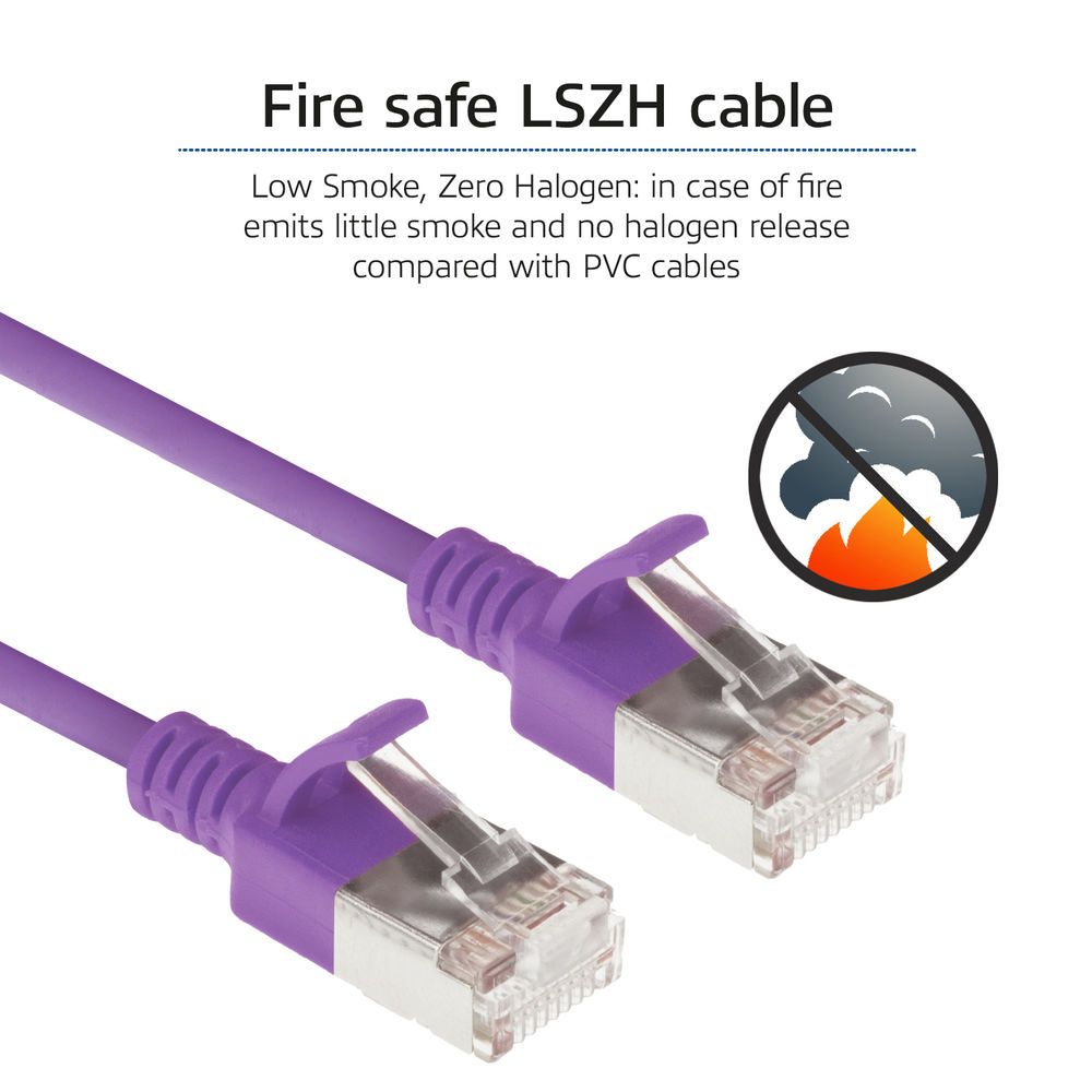 FIXED CAT6A U-FTP Patch Cable 0,5m Purple