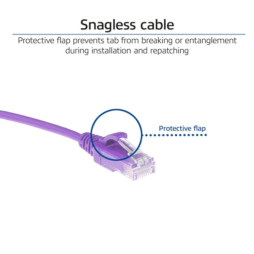 FIXED CAT6 U-UTP Patch Cable 1m Purple